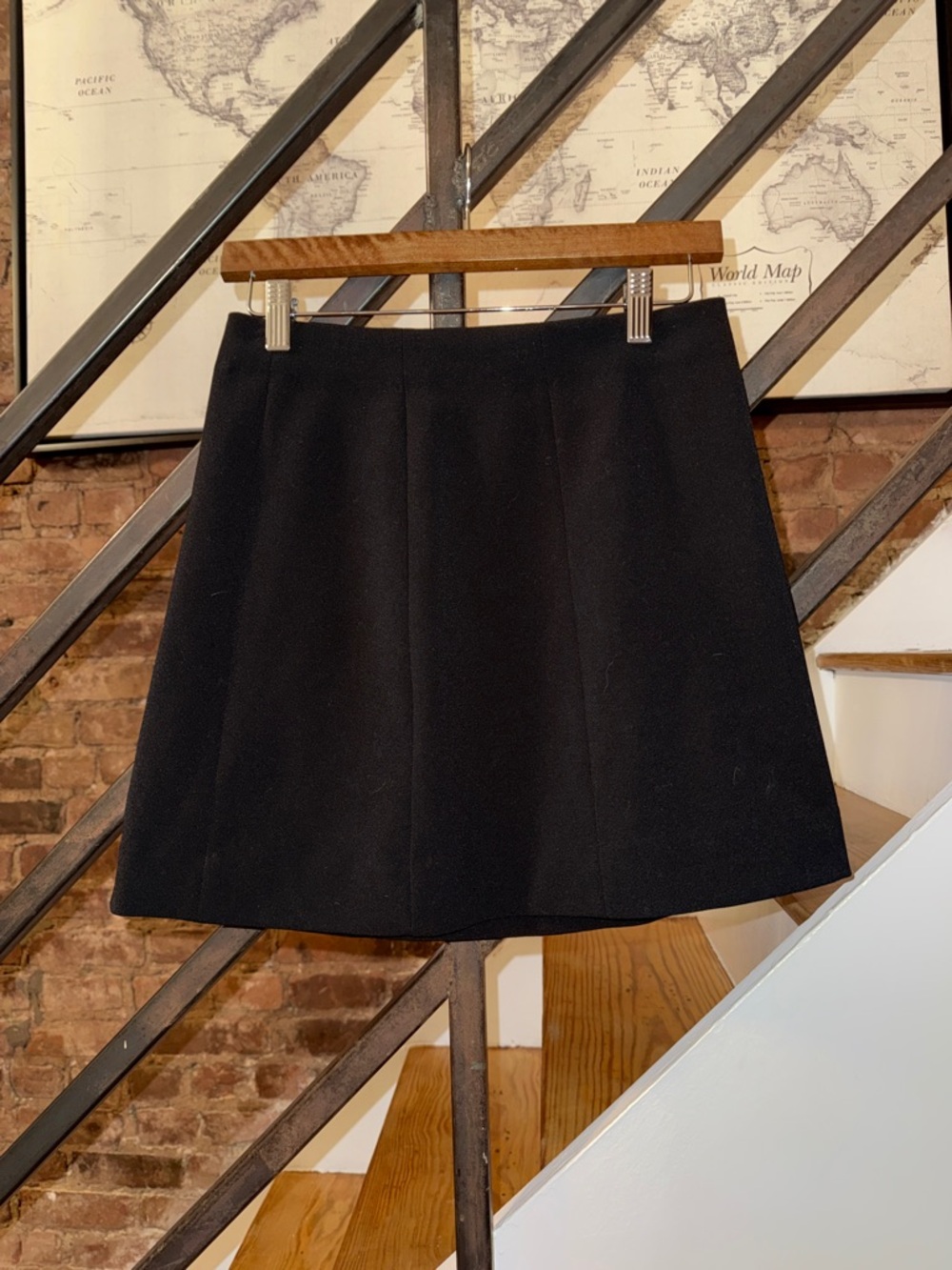 & Other Stories Black A-Line Skirt